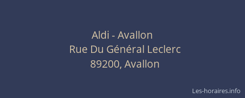 Aldi - Avallon