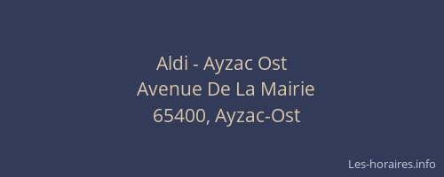 Aldi - Ayzac Ost
