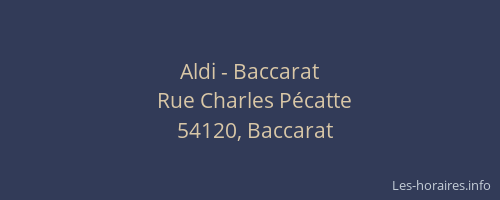 Aldi - Baccarat