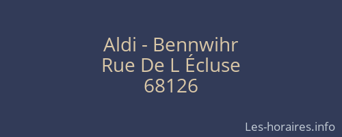 Aldi - Bennwihr