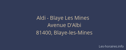 Aldi - Blaye Les Mines