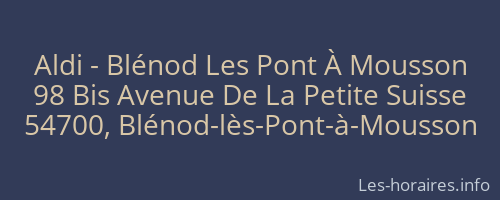 Aldi - Blénod Les Pont À Mousson