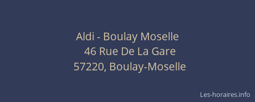 Aldi - Boulay Moselle