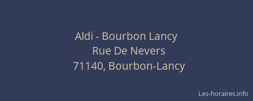 Aldi - Bourbon Lancy
