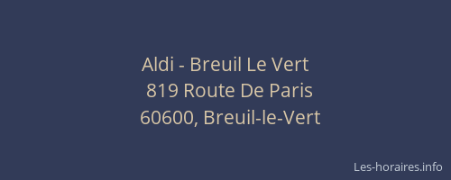 Aldi - Breuil Le Vert