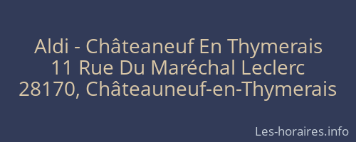 Aldi - Châteaneuf En Thymerais