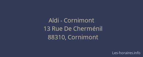 Aldi - Cornimont