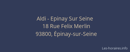 Aldi - Epinay Sur Seine