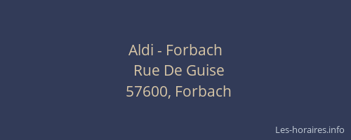 Aldi - Forbach