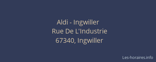 Aldi - Ingwiller
