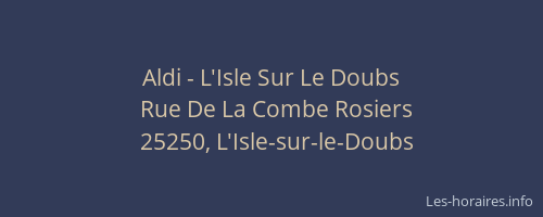Aldi - L'Isle Sur Le Doubs