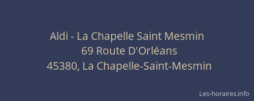 Aldi - La Chapelle Saint Mesmin