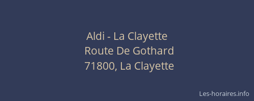 Aldi - La Clayette