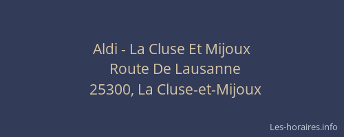 Aldi - La Cluse Et Mijoux