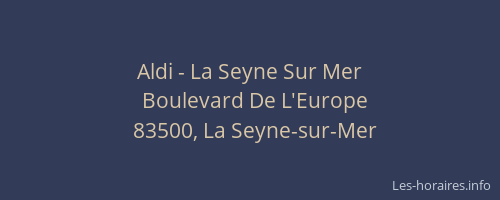 Aldi - La Seyne Sur Mer