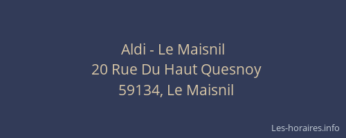 Aldi - Le Maisnil