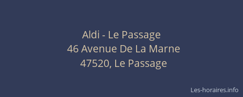 Aldi - Le Passage