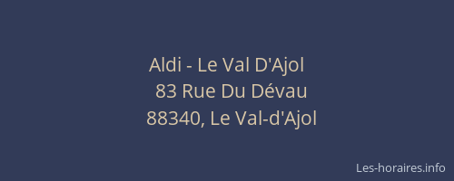 Aldi - Le Val D'Ajol