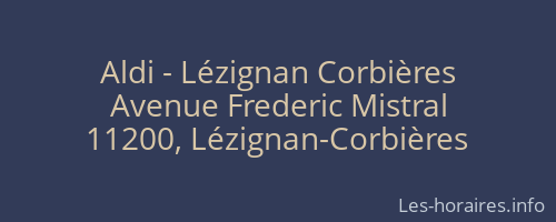 Aldi - Lézignan Corbières