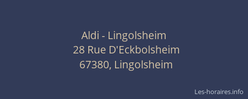 Aldi - Lingolsheim