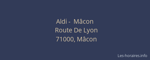 Aldi -  Mâcon