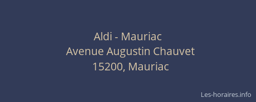 Aldi - Mauriac