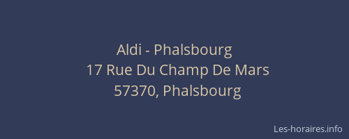 Aldi - Phalsbourg