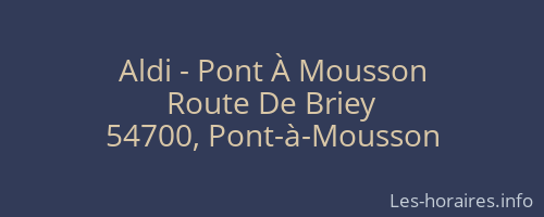 Aldi - Pont À Mousson