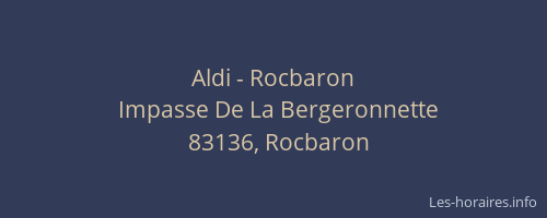 Aldi - Rocbaron