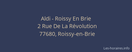 Aldi - Roissy En Brie