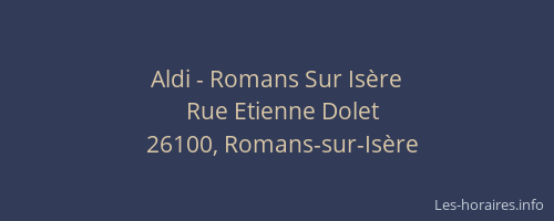Aldi - Romans Sur Isère
