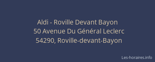 Aldi - Roville Devant Bayon