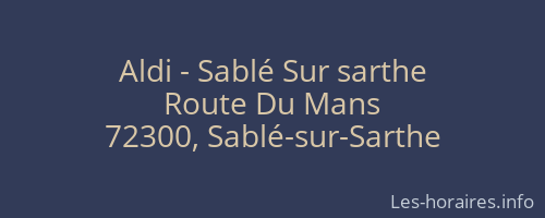 Aldi - Sablé Sur sarthe