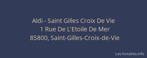 Aldi - Saint Gilles Croix De Vie