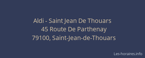 Aldi - Saint Jean De Thouars