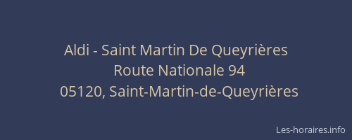 Aldi - Saint Martin De Queyrières