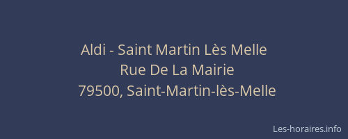 Aldi - Saint Martin Lès Melle