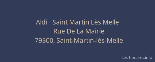 Aldi - Saint Martin L&egrave;s Melle