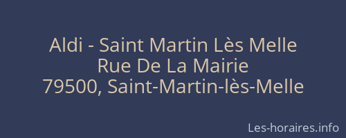 Aldi - Saint Martin Lès Melle
