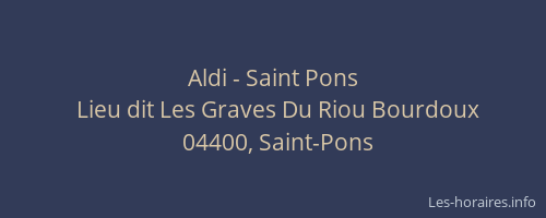 Aldi - Saint Pons