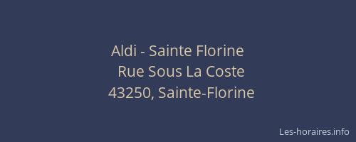 Aldi - Sainte Florine