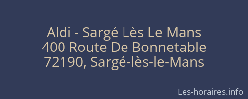Aldi - Sargé Lès Le Mans