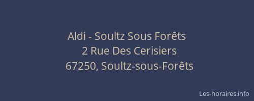 Aldi - Soultz Sous Forêts