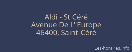 Aldi - St Céré