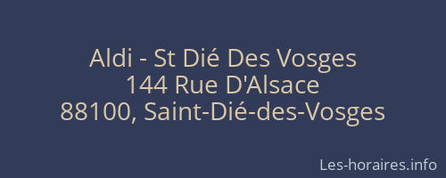 Aldi - St Dié Des Vosges