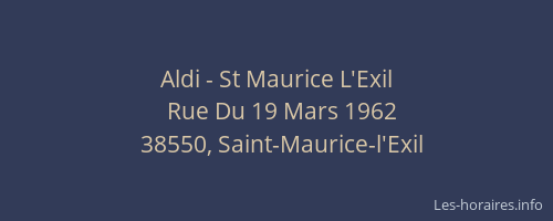 Aldi - St Maurice L'Exil