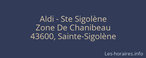 Aldi - Ste Sigolène