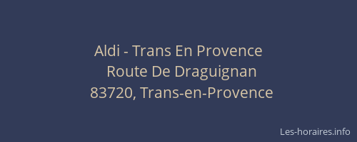 Aldi - Trans En Provence