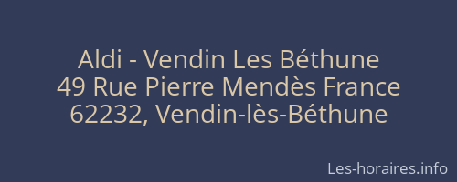 Aldi - Vendin Les Béthune