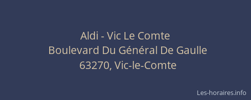 Aldi - Vic Le Comte